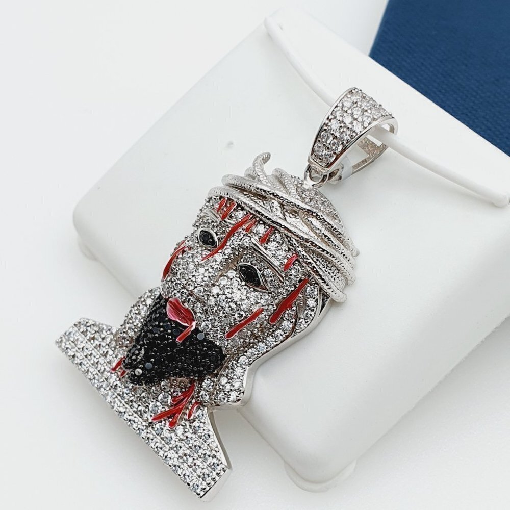 "925 Sterling Silver Plated CZ Pendant, EVBRS527 - Picture 5 of 10